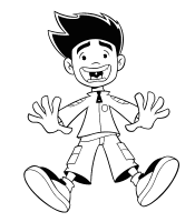 A coloring page of american dragon ball z - jake long